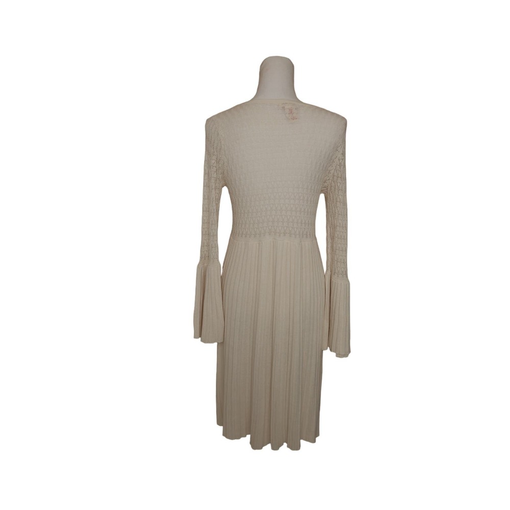 Sundance Josalyn Ivory Crochet Bell Sleeve Sweater Dress size M - Picture 3 of 10